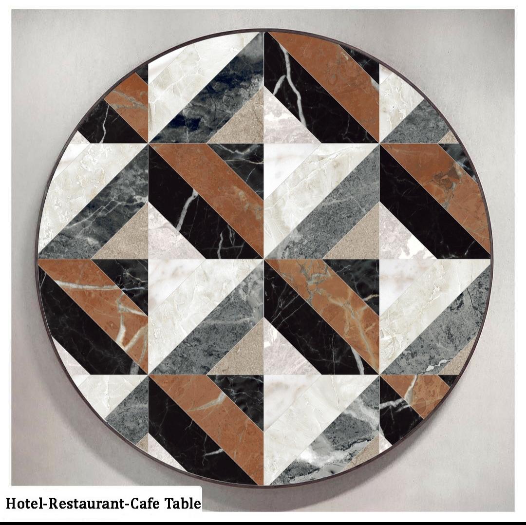 Mozaik Mermer Yuvarlak Hotel Masası