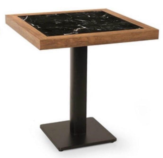 Ahşap Çerçeveli Mermer Cafe Masası